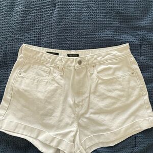 Wild Fable White Jean Shorts High-Waisted Raw-Edge